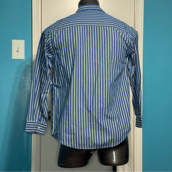 Nautica Blue and Yellow Striped Men's Long Sleeve button down Shirt XL - Picture 14 of 14